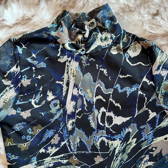 Ted Baker Mock Roll Neck Mesh Long Sleeve Top - Picture 2 of 11